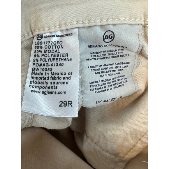 AG Adriano Goldschmied Farrah Skinny Ankle Pants Tan High Rise Women Size 29R - Picture 6 of 12
